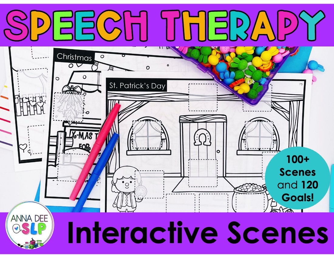 Interactive Craft Scenes for speech therapy preview page 1