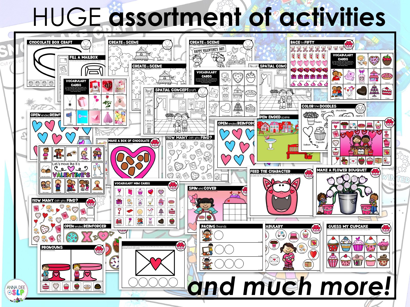 Valentine's Day Activities and Worksheets for speech therapy preview page 3