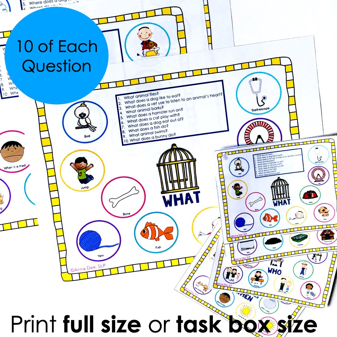 Pet WH Questions and PlayDough Mats for speech therapy preview page 2