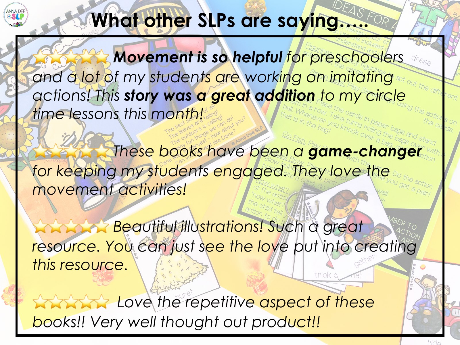 Fall Repetitive Gross Motor Story Book for speech therapy preview page 5