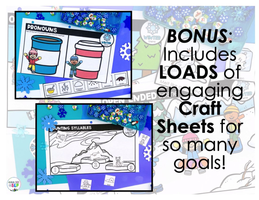 Winter Activities and Worksheets for speech therapy preview page 8