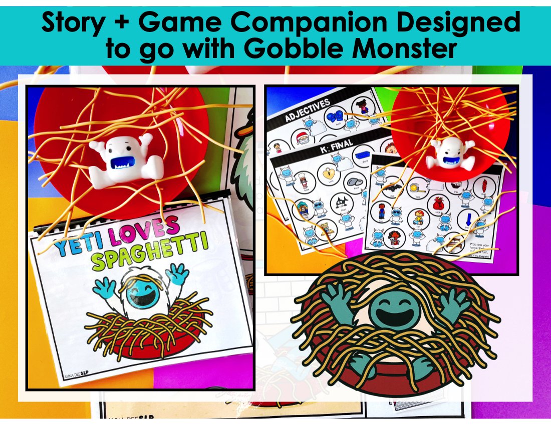 Yeti in my Spaghetti Story and Game Bundle for speech therapy preview page 2
