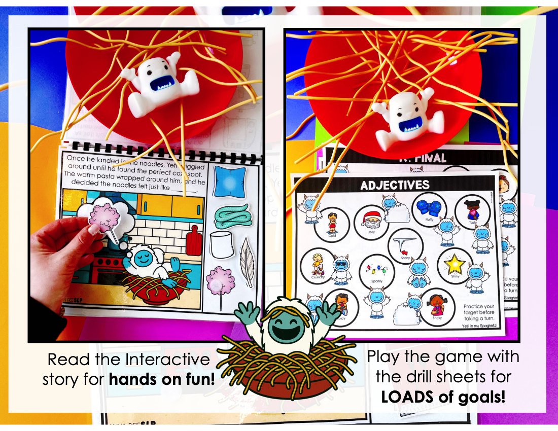 Yeti in my Spaghetti Story and Game Bundle for speech therapy preview page 3