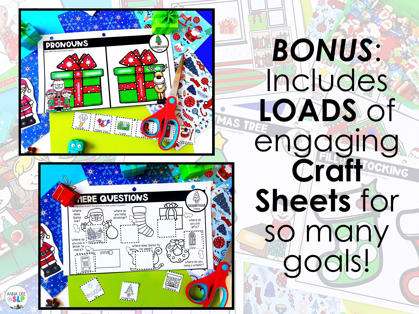 Christmas Activities and Worksheets for speech therapy preview page 8