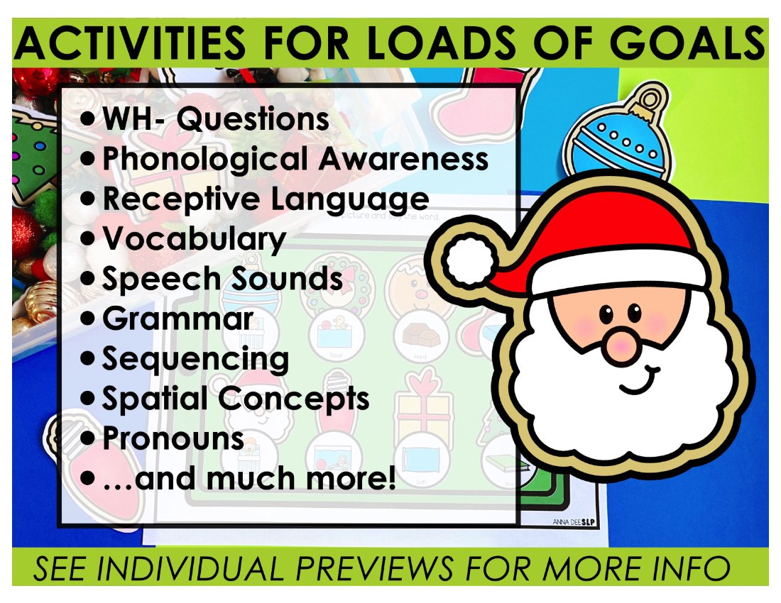 Christmas Activities Bundle for speech therapy preview page 5