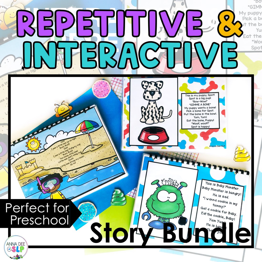 Apraxia Repetitive Book Bundle for speech therapy