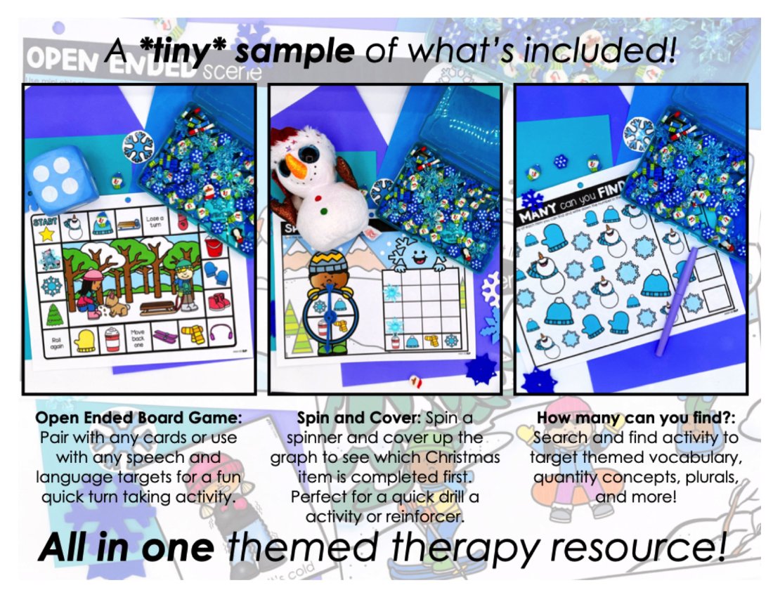 Winter Activities and Worksheets for speech therapy preview page 7