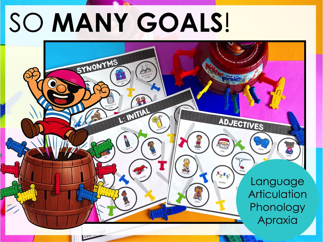 Pop Up Pirate Game Companion Bundle for speech therapy preview page 8