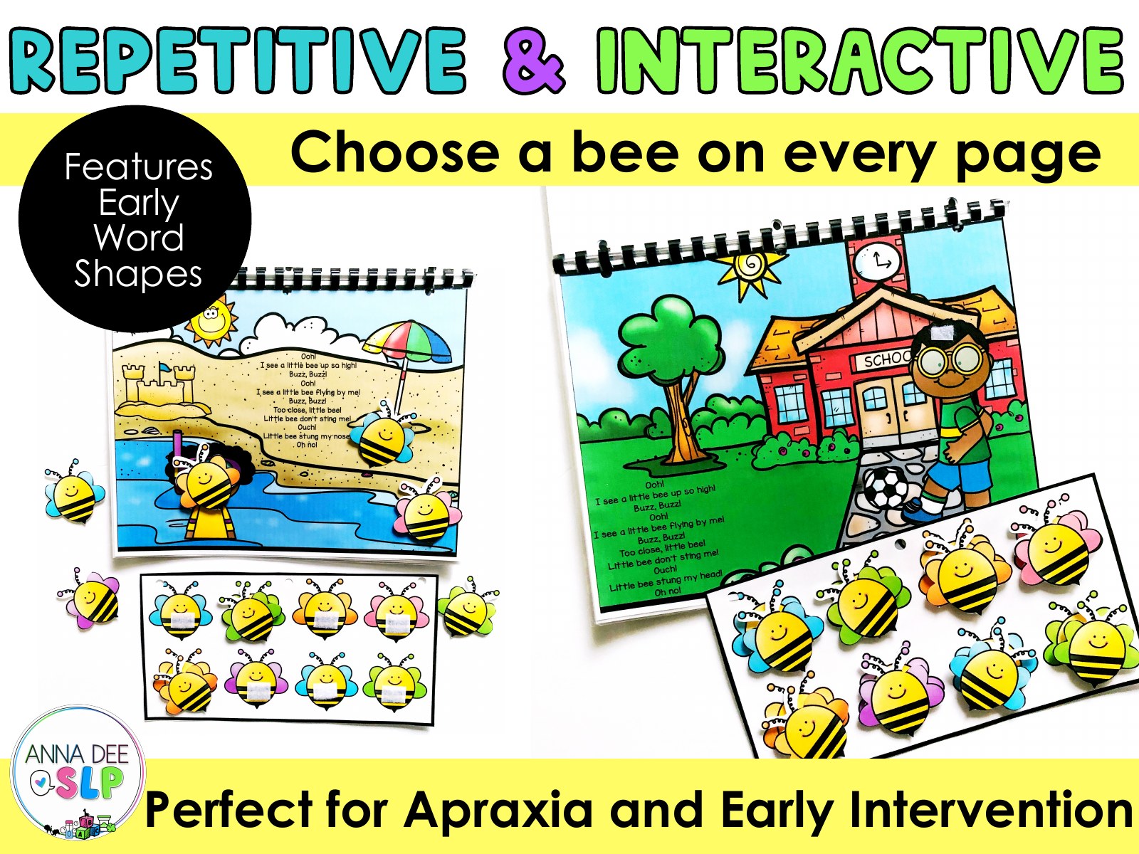 Apraxia Interactive Book CV Words for speech therapy preview page 1