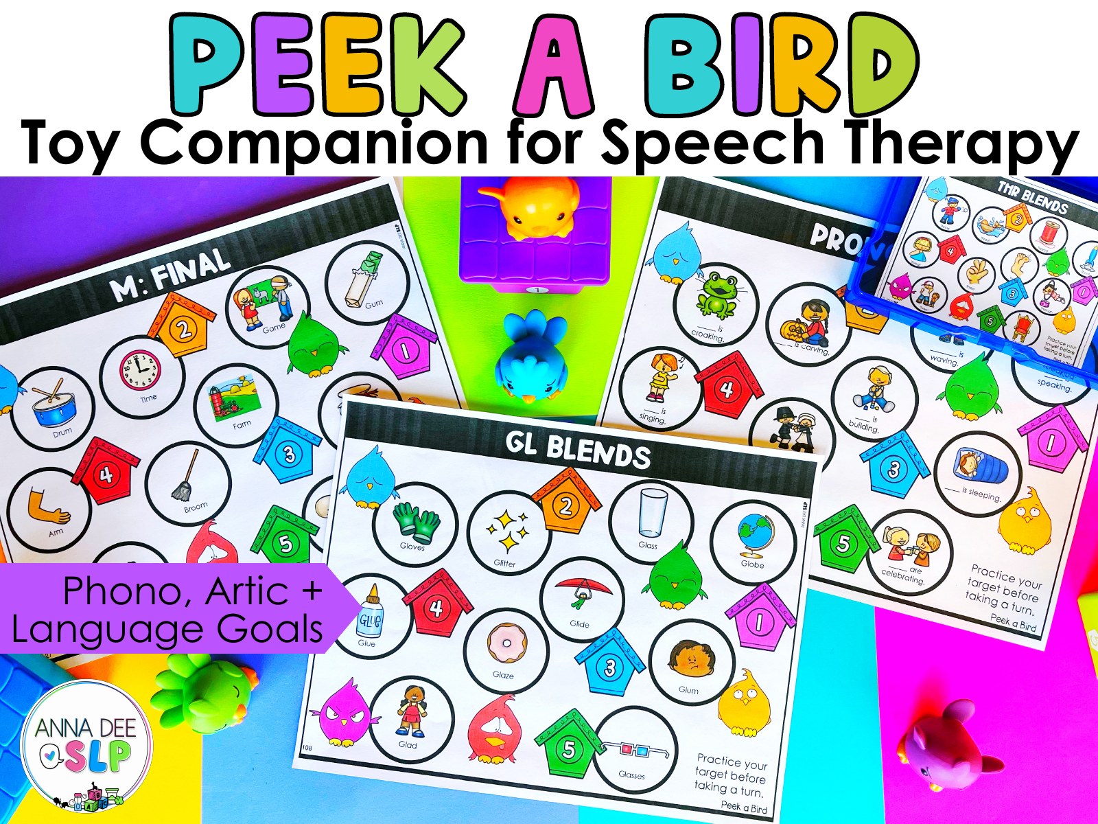 Peek a Bird Toy Companion for speech therapy preview page 1