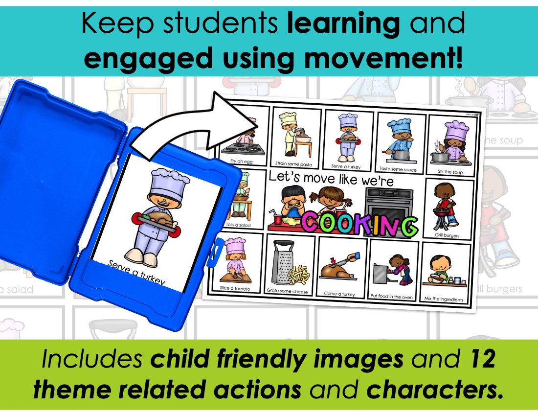 Cooking movement cards for speech therapy preview page 3