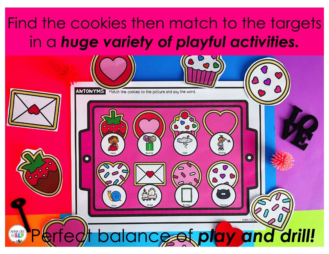 Valentine's Day say and play activity for speech therapy preview page 2