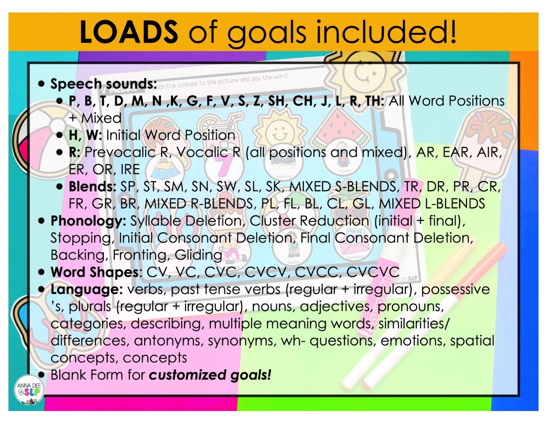 Summer say and play activity for speech therapy preview page 7