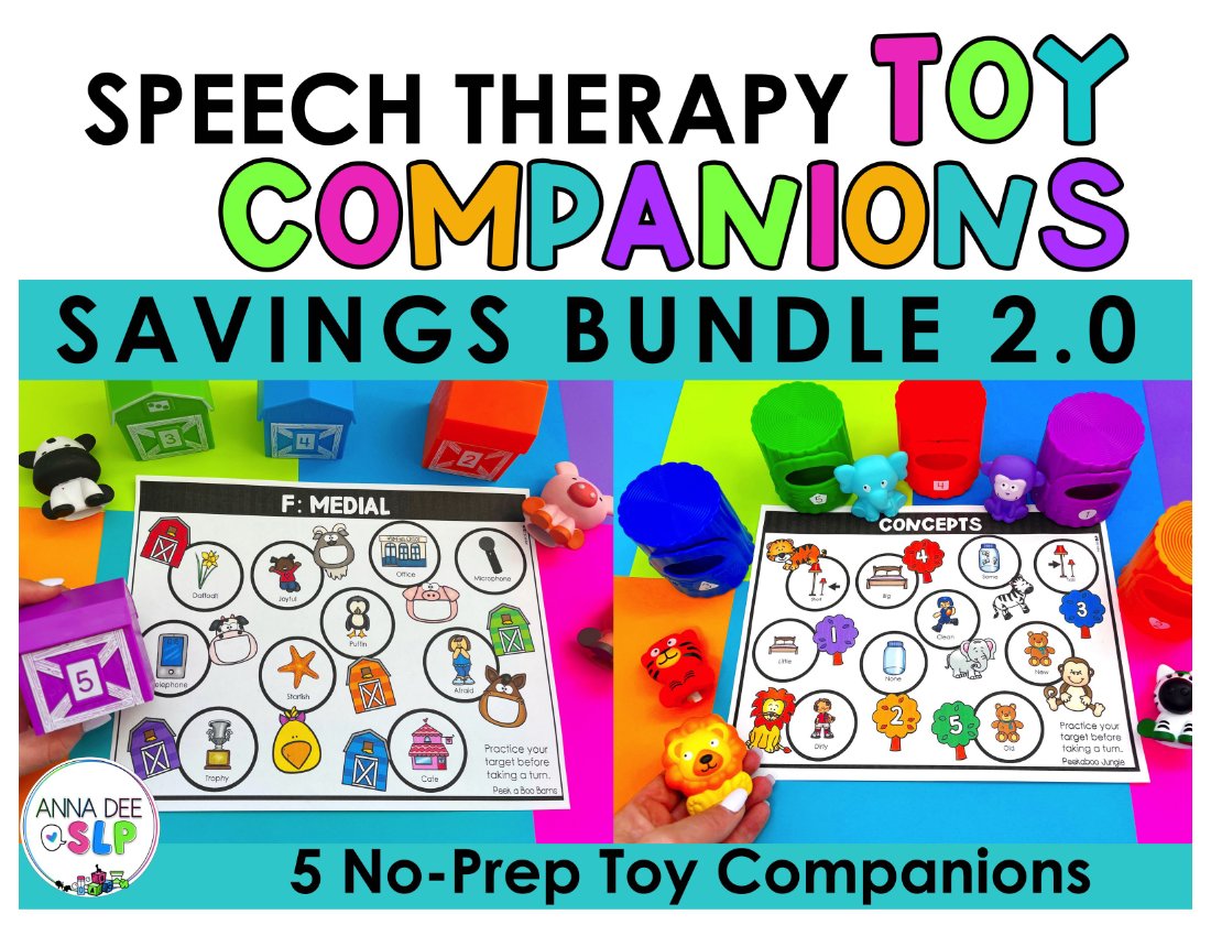 Toy Companion Worksheets Bundle 2.0 for speech therapy preview page 1
