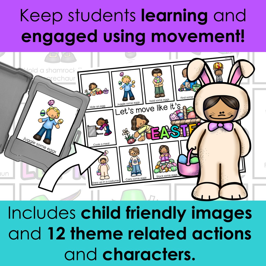 Easter movement cards for speech therapy – image 3