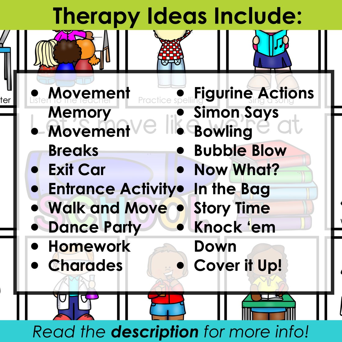 School movement cards for speech therapy – image 4