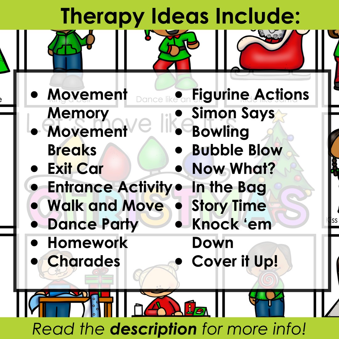 Christmas movement cards for speech therapy – image 4