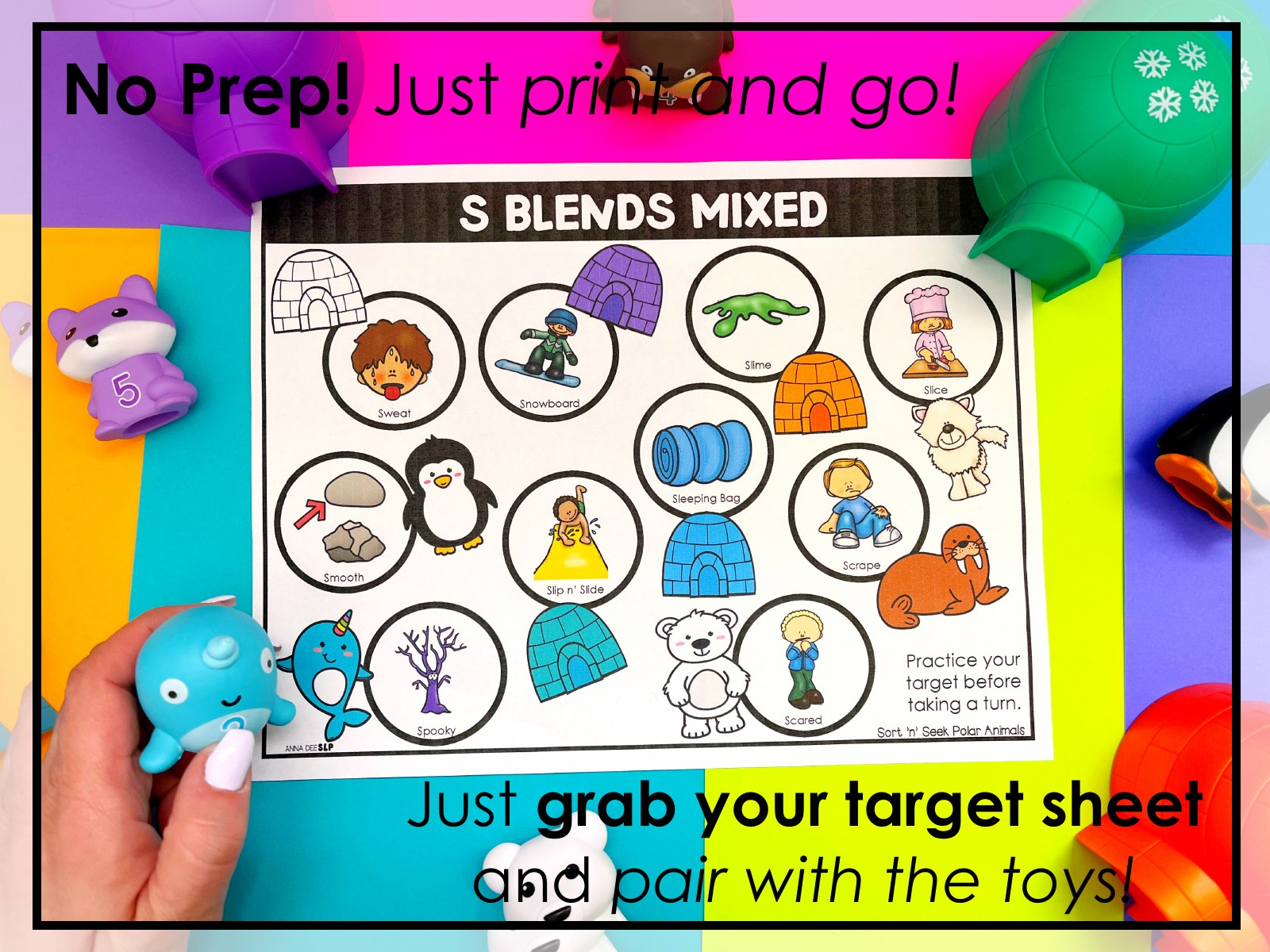 Polar Sort and Seek Toy Companion for speech therapy preview page 2