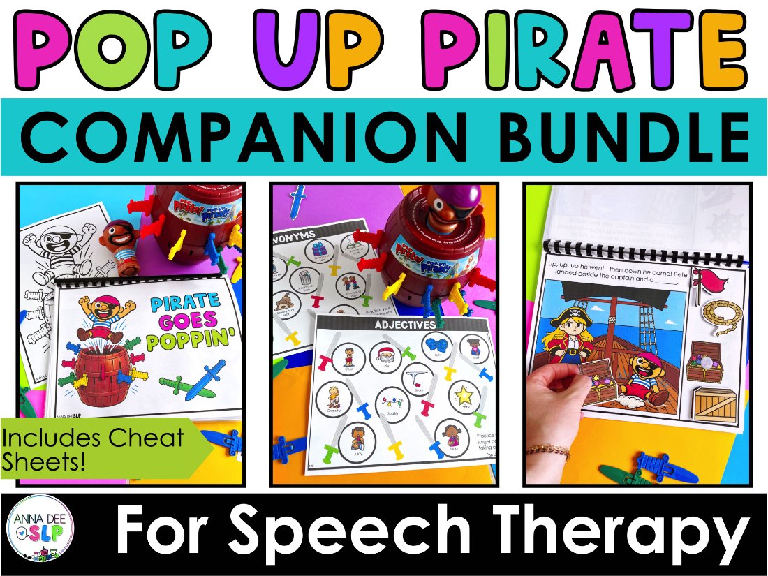 Pop Up Pirate Game Companion Bundle for speech therapy preview page 1