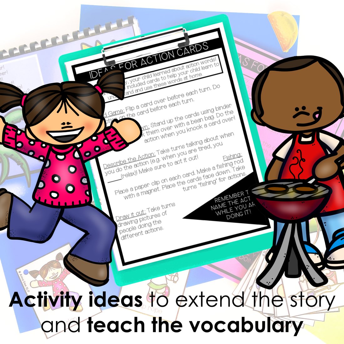 Summer Repetitive Gross Motor Story Book for speech therapy – image 4