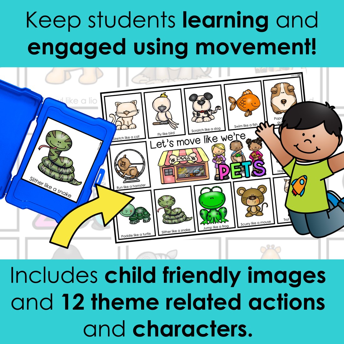 Pet movement cards for speech therapy – image 3