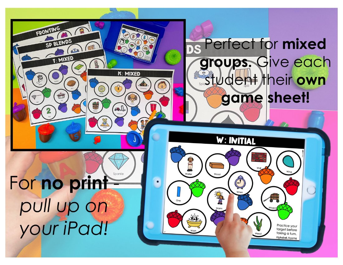 Alphabet Acorns Toy Companion for speech therapy preview page 3