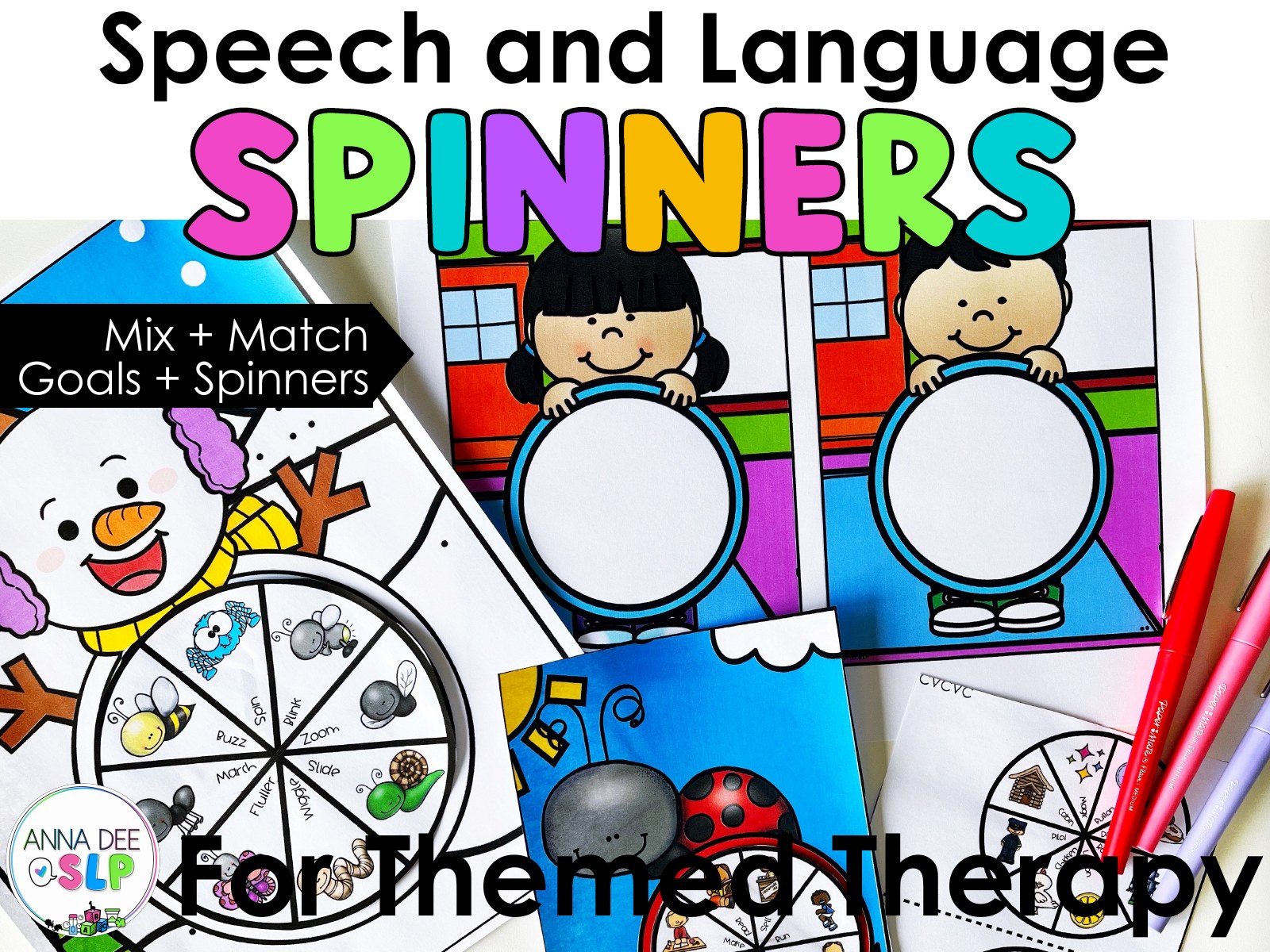 Spinner Crafts for speech therapy preview page 1