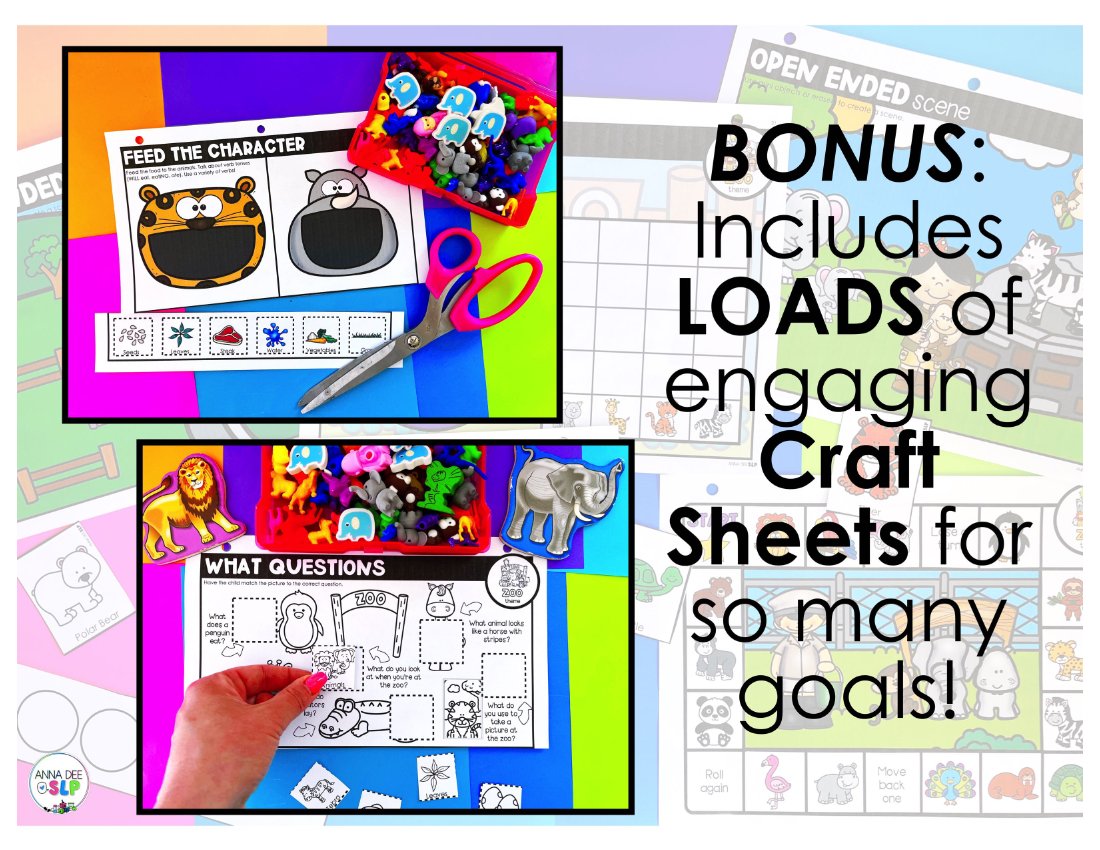 Zoo Activities and Worksheets for speech therapy preview page 8