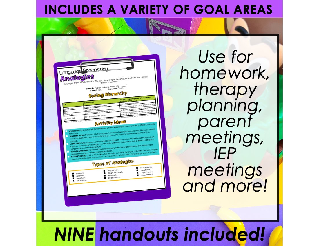 Language Processing Handouts for speech therapy preview page 3