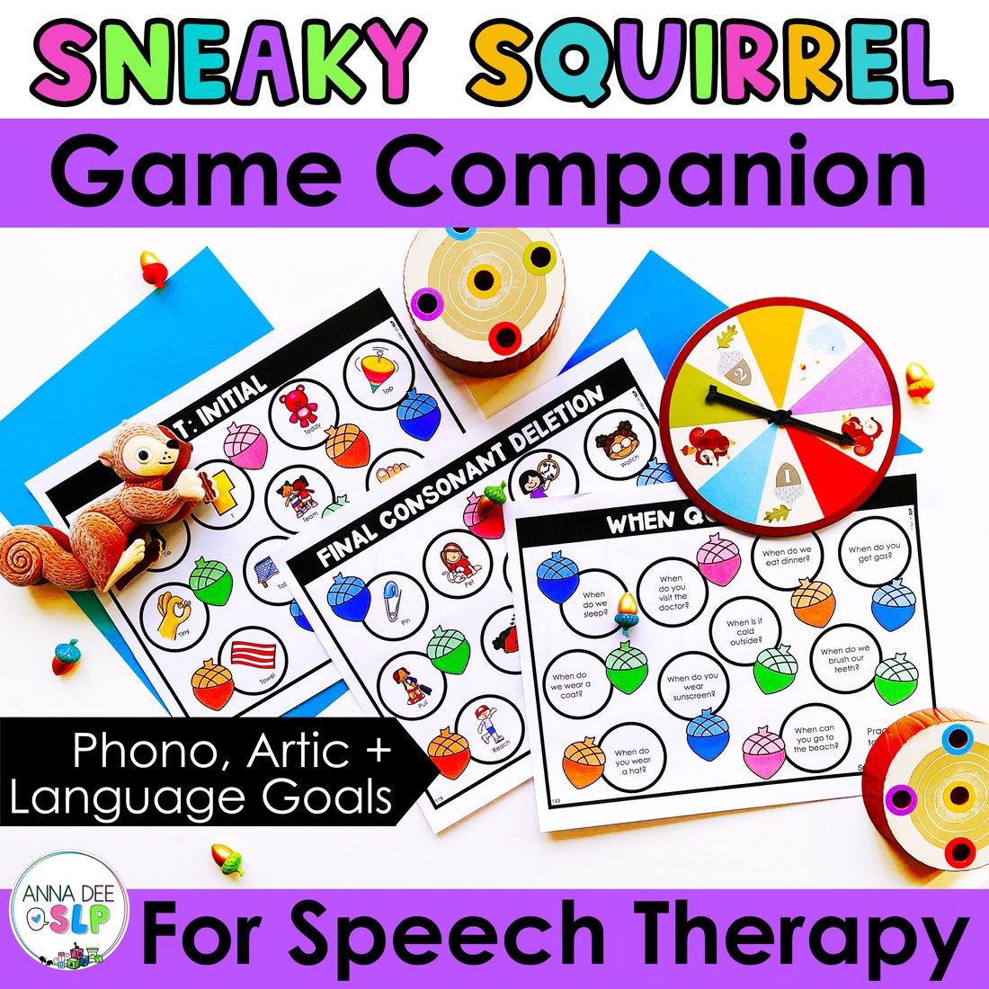 Sneaky Snacky Squirrel game companion for speech therapy