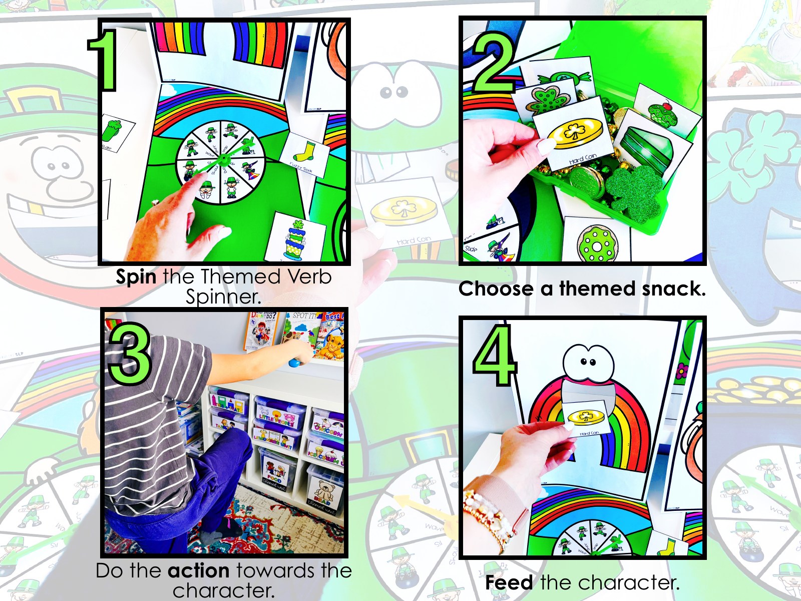St. Patrick's Day Interactive Feeding Game for speech therapy preview page 2