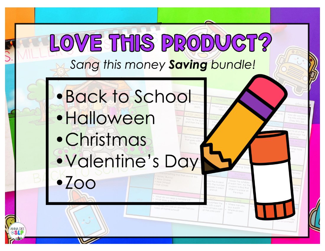 Back to School Interactive Story Book for speech therapy preview page 5
