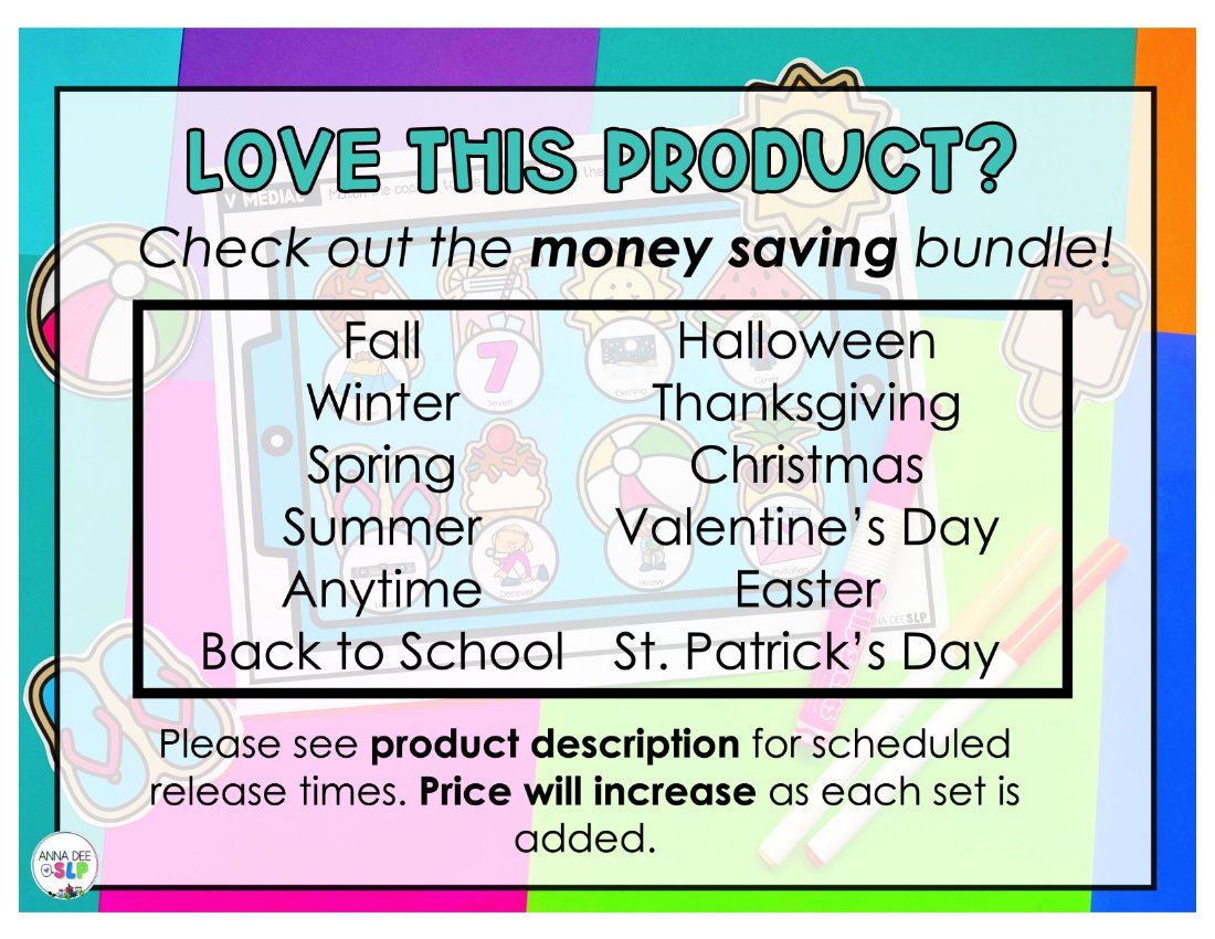 Summer say and play activity for speech therapy preview page 9