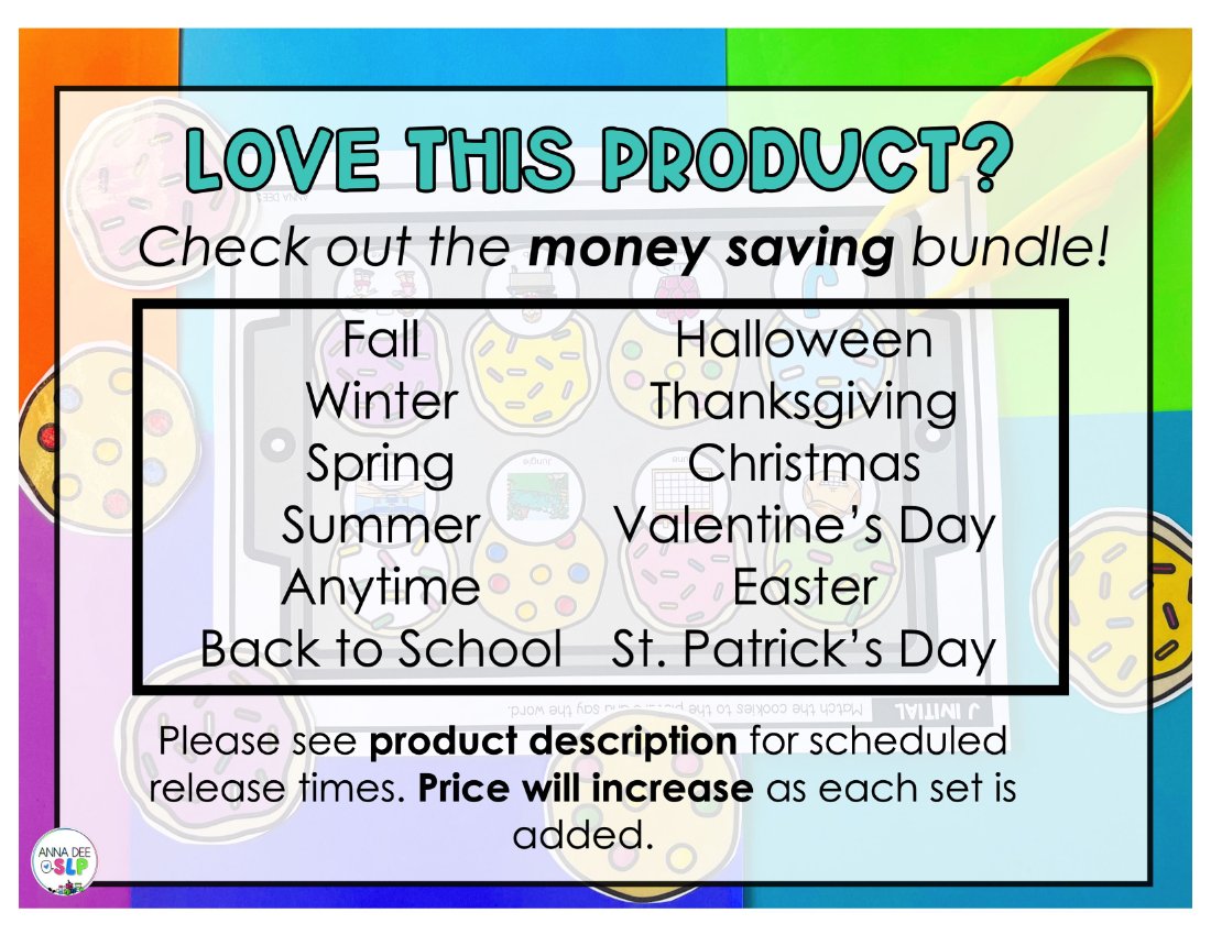Year Round say and play activity for speech therapy preview page 9