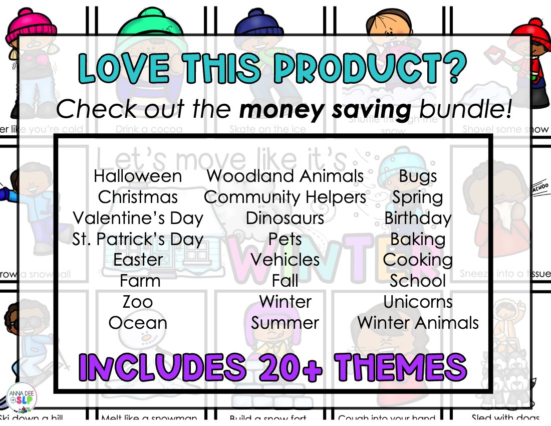 Winter movement cards for speech therapy preview page 5