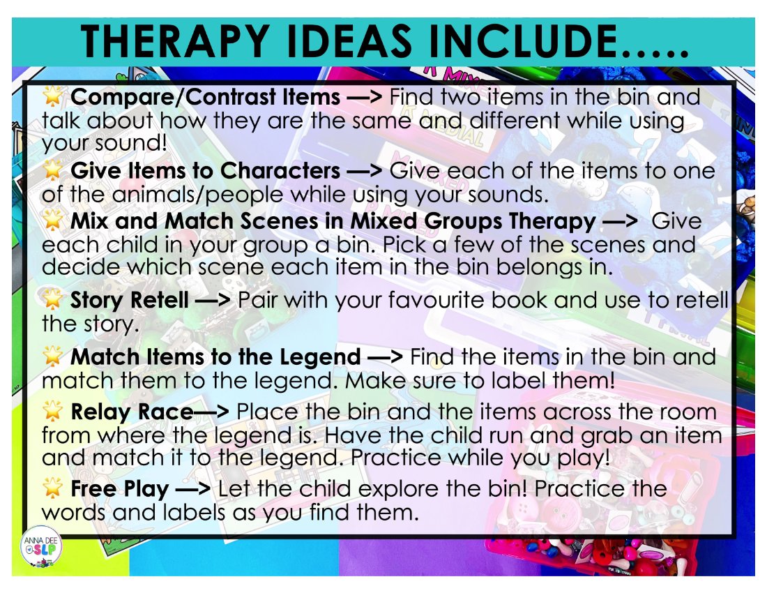 Early Sounds Articulation Sensory Bins for speech therapy preview page 11