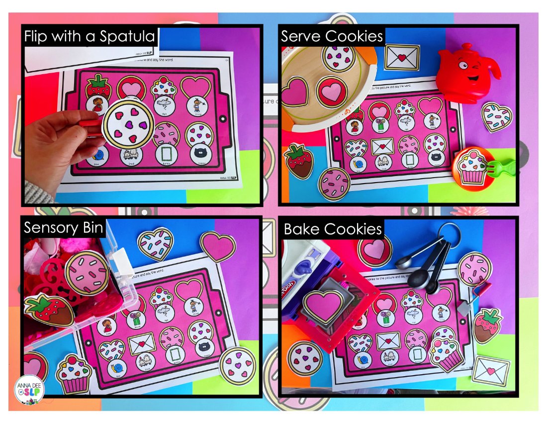 Valentine's Day say and play activity for speech therapy preview page 3
