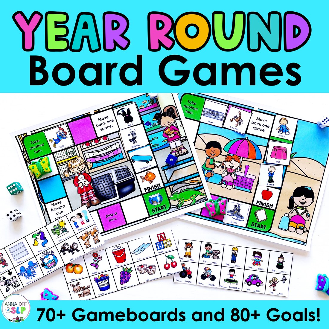 Year Round Board Games for speech therapy