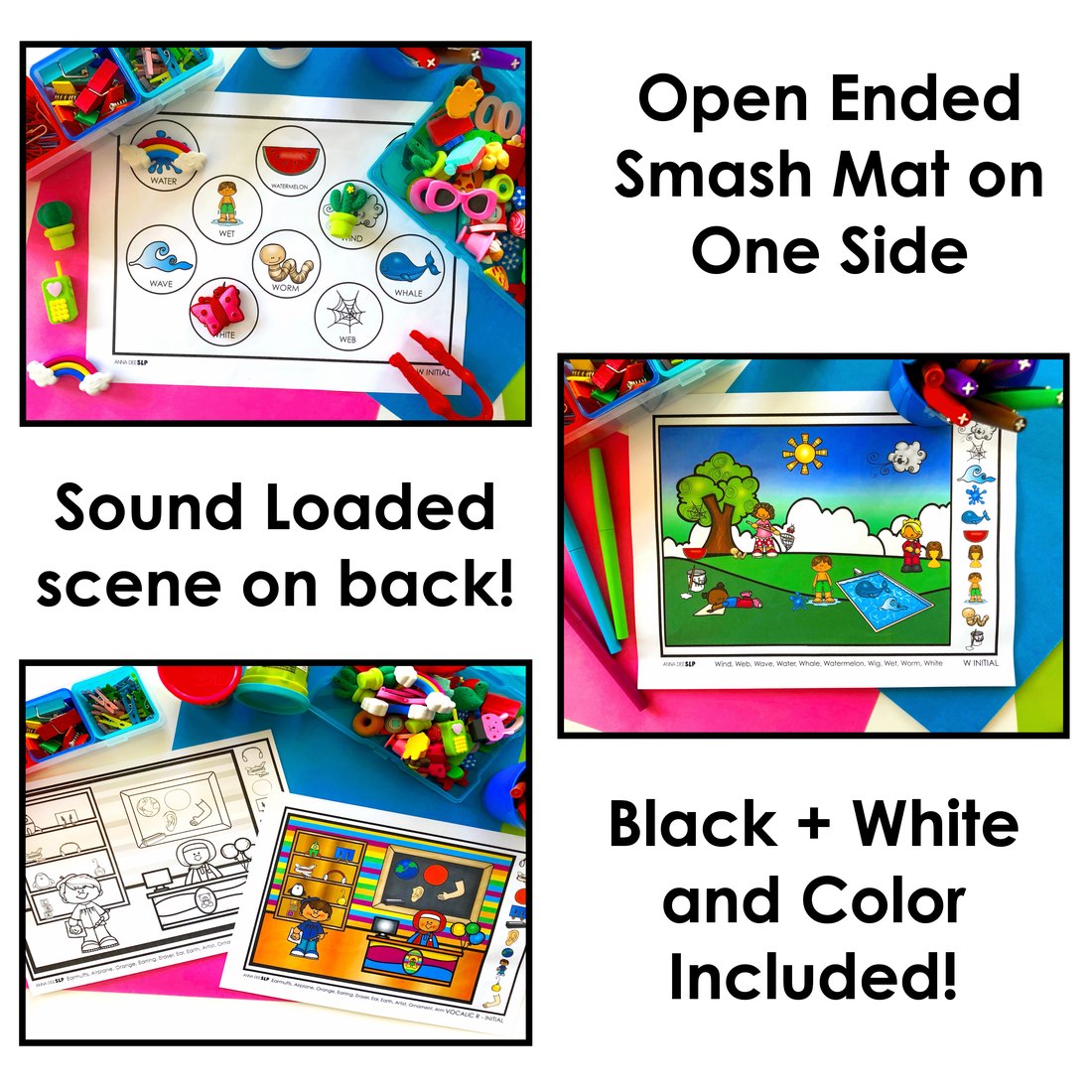 Playdough Worksheets and Sound Loaded Scenes for speech therapy – image 2