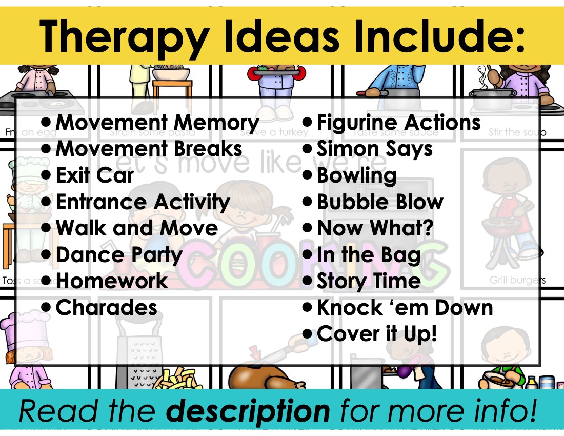 Cooking movement cards for speech therapy preview page 4