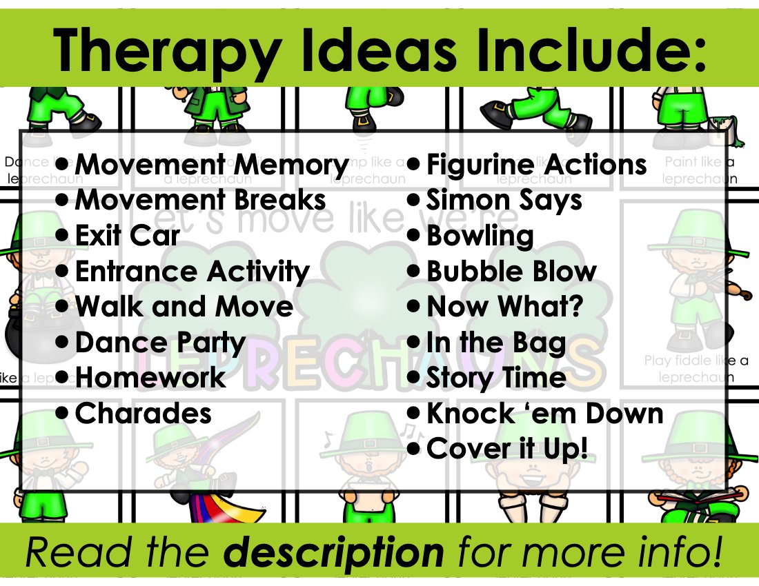 St. Patrick's Day movement cards for speech therapy preview page 4