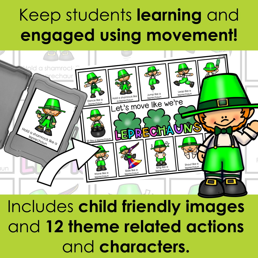 St. Patrick's Day movement cards for speech therapy – image 3