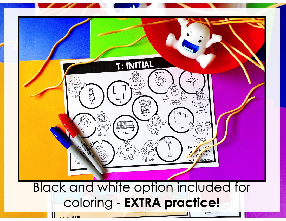 Yeti in my Spaghetti Story and Game Bundle for speech therapy preview page 7
