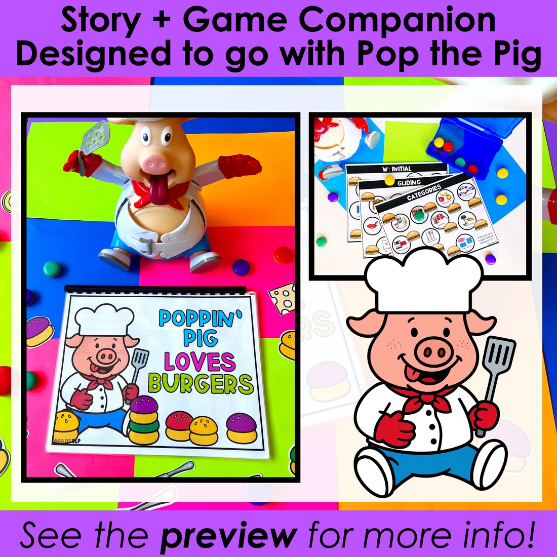 Pop the Pig Story and Game Bundle for speech therapy – image 2