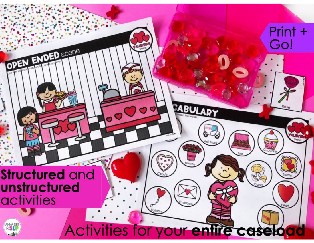 Valentine's Day Activities and Worksheets for speech therapy preview page 2