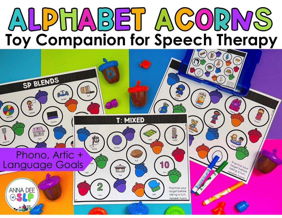 Alphabet Acorns Toy Companion for speech therapy preview page 1