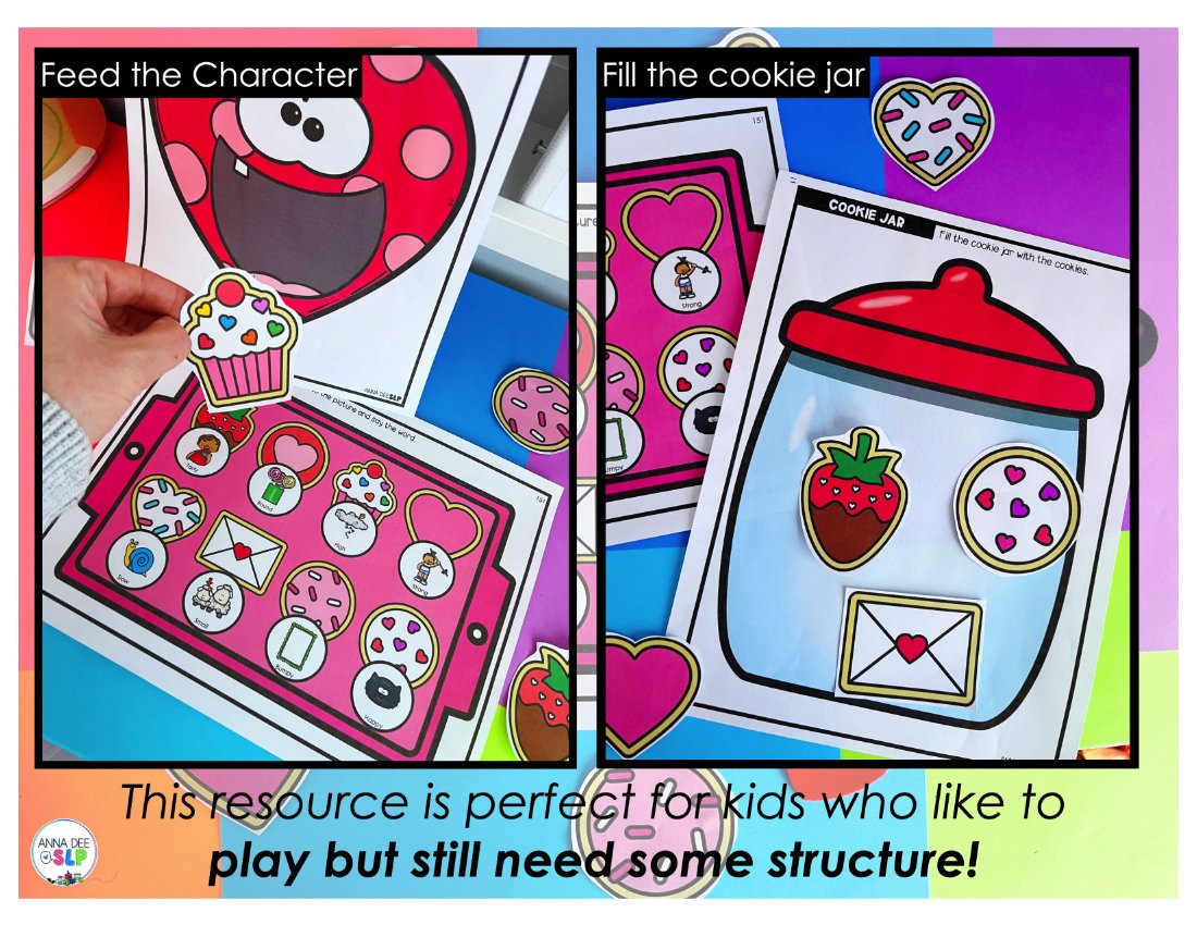Valentine's Day say and play activity for speech therapy preview page 6