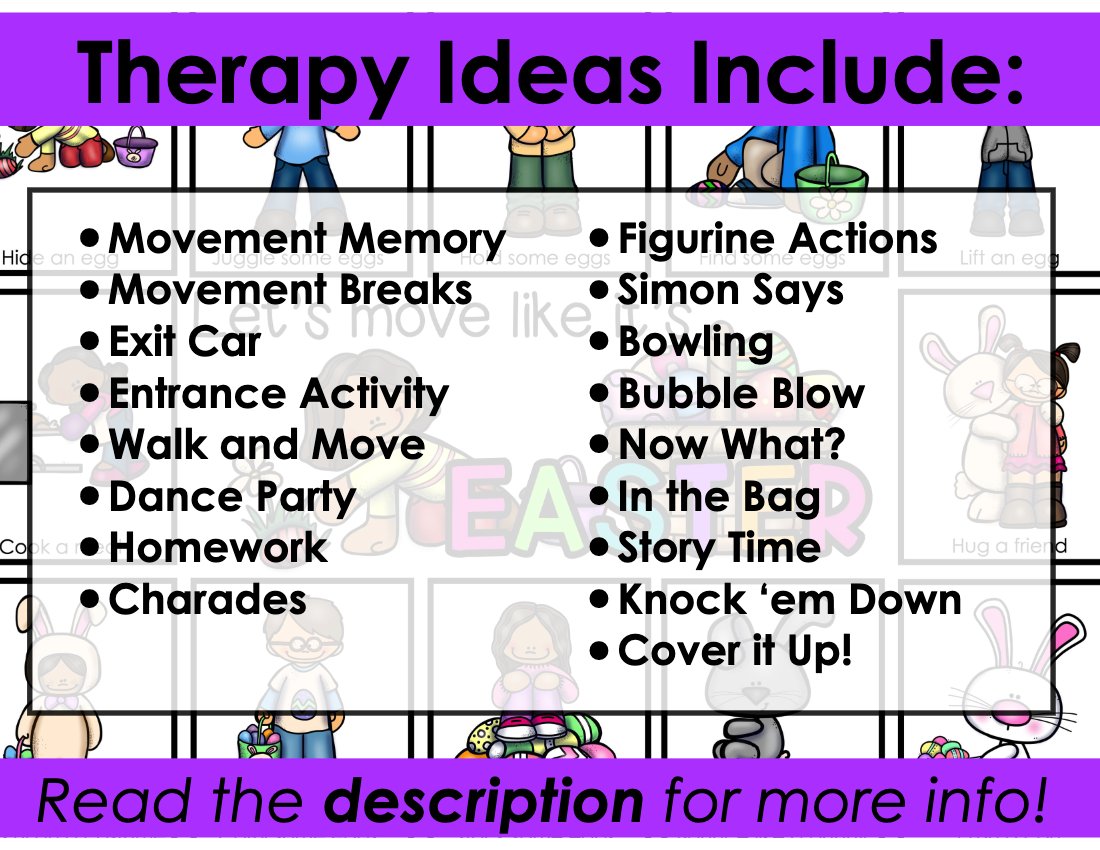 Easter movement cards for speech therapy preview page 4