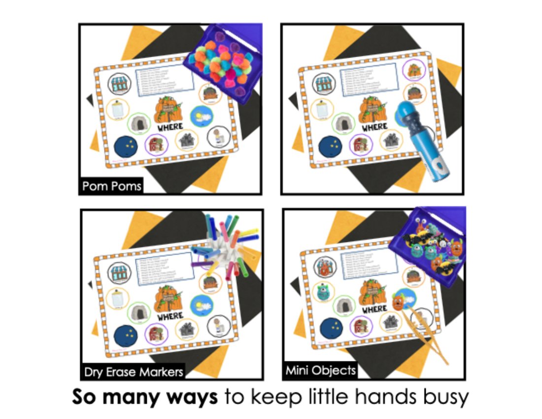 Halloween WH Questions and PlayDough Mats for speech therapy preview page 4