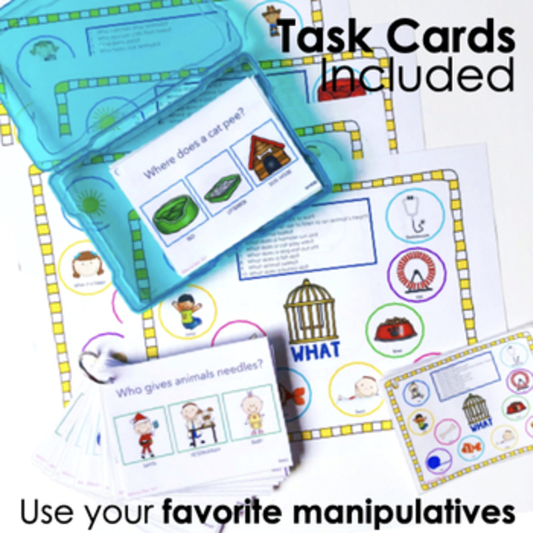 Pet WH Questions and PlayDough Mats for speech therapy – image 4